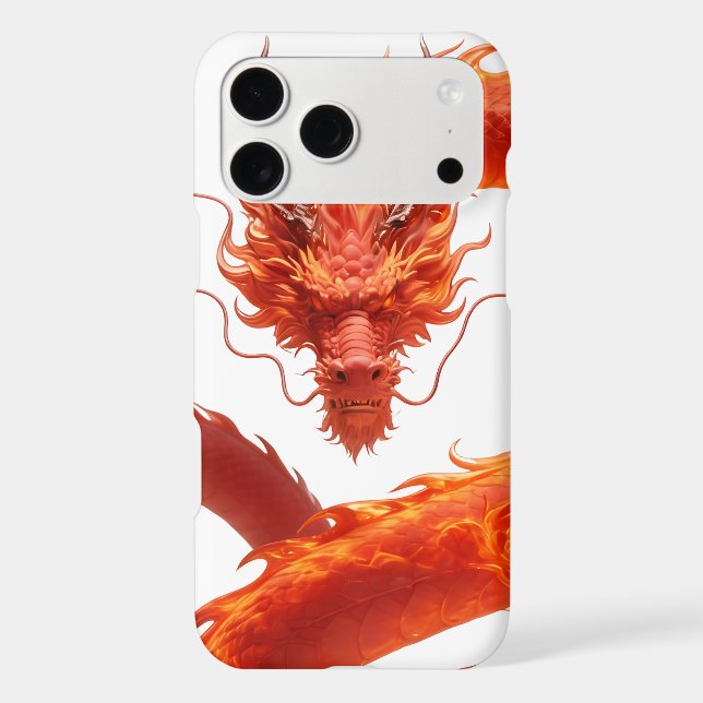 Red Fire Dragon Art | Mythical Flame Dragon Design (Back)