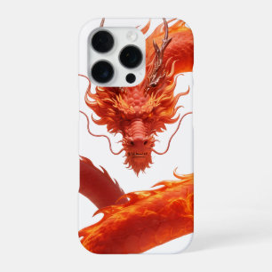 Red Fire Dragon Art Mythical Flame Dragon Design iPhone 16 Pro Case