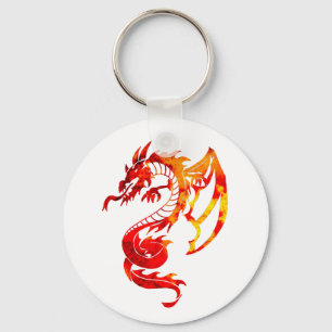 Red Fire Dragon Tattoo Key Ring