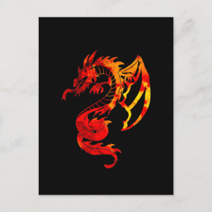 Red Fire Dragon Tattoo Postcard