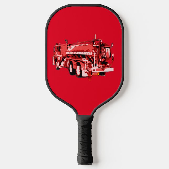 Red Fire Engine Oil Paint,  Pickleball Paddle (Front)