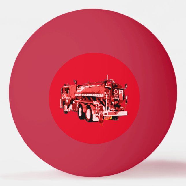 Red Fire Engine Oil Paint,  Ping Pong Ball (Front)