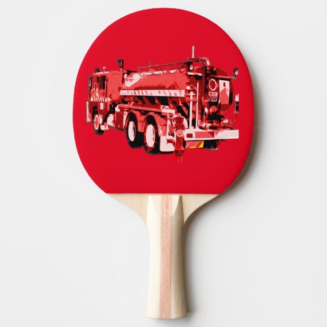 Red Fire Engine Oil Paint,  Ping Pong Paddle (Front)