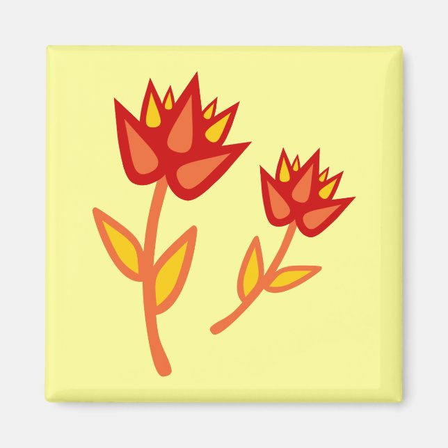 Red Fire Flower Magnet (Front)