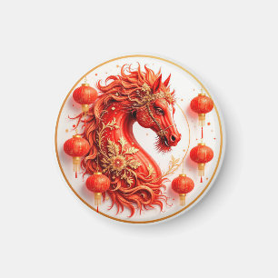 Red Fire Horse – 2026 New Year Celebration Design Magnet