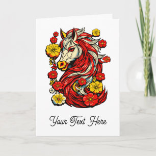 Red Fire Horse – Chinese Zodiac 2026 Card