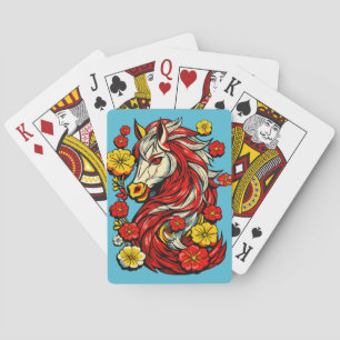 Red Fire Horse – Chinese Zodiac 2026 Playing Cards