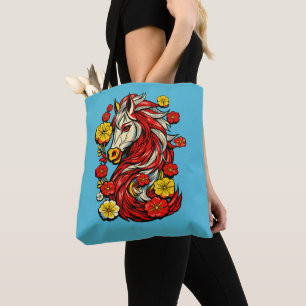 Red Fire Horse – Chinese Zodiac 2026 Tote Bag