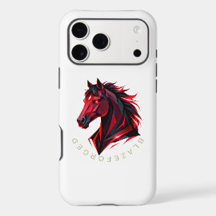 Red Fire Horse Geometric White Phone Case