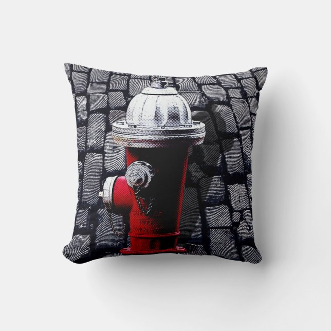 Red Fire Hydrant New York City Cushion (Front)