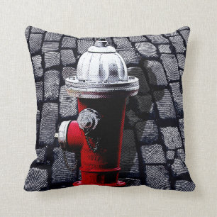 Red Fire Hydrant New York City Cushion