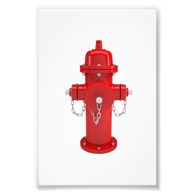 Red Fire Hydrant Photo Print (Front)