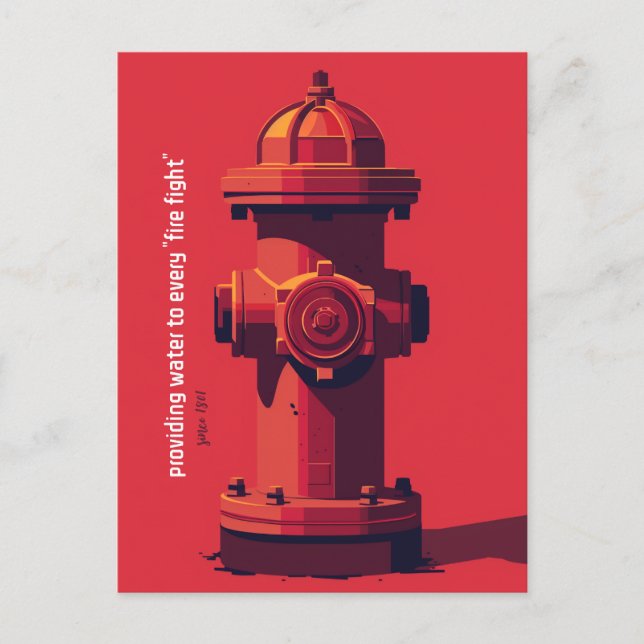 Red Fire Hydrant Postcard (Front)