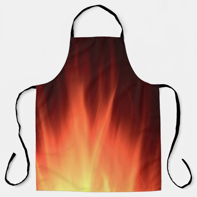 Red fire illustration apron (Front)