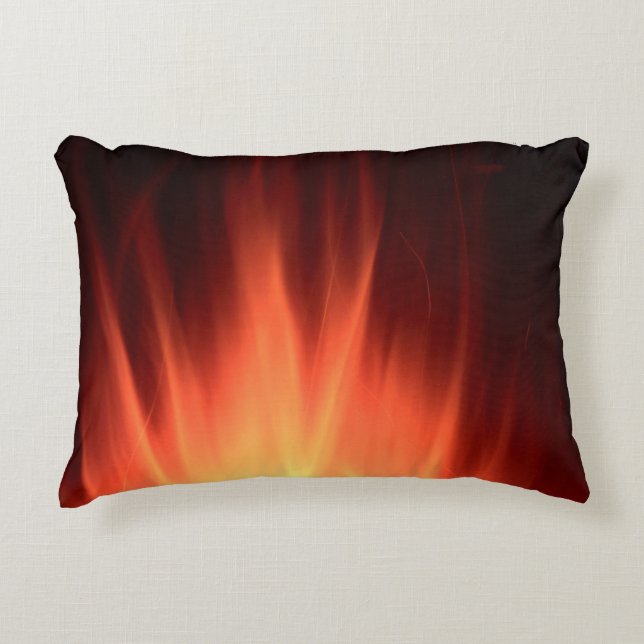 Red fire illustration decorative cushion (Front)