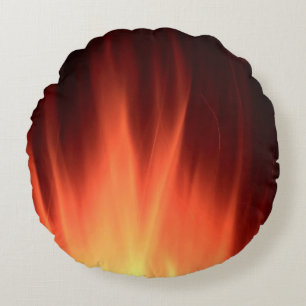 Red fire illustration round cushion