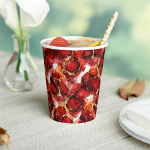 Red Fire Pattern Paper Cups