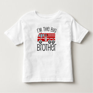 Red Fire Truck Big Brother Toddler T-Shirt
