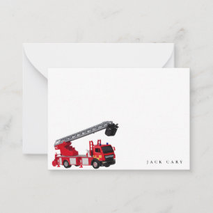 Red Fire Truck Birthday Party Card