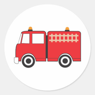Red Fire Truck Classic Round Sticker
