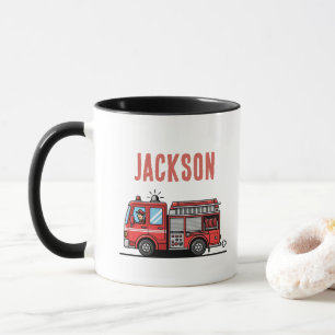 Red Fire Truck Party Décor Custom Kids Birthday Mug