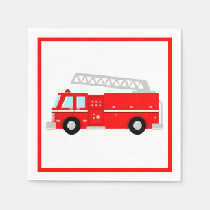 Red Fire Truck Party Napkin