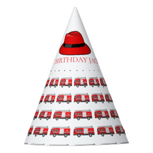 Red Fire Truck Party Pattern Hat