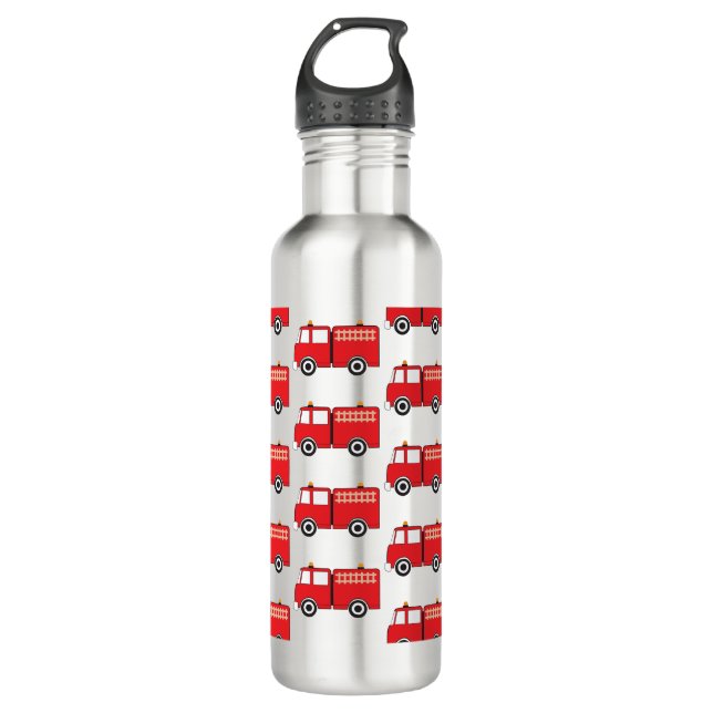 Red Fire Truck Pattern  710 Ml Water Bottle (Front)