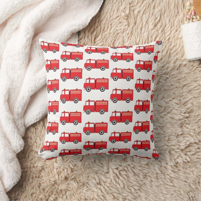 Red Fire Truck Pattern Cushion (Blanket)