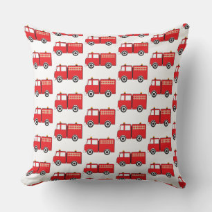 Red Fire Truck Pattern Cushion