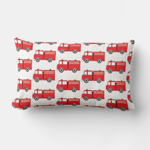 Red Fire Truck Pattern Lumbar Cushion