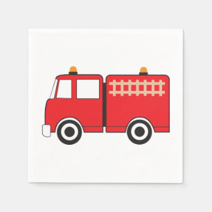 Red Fire Truck Pattern Napkin