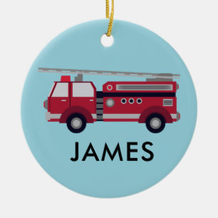 Red Fire truck Personalised Christmas Ornament