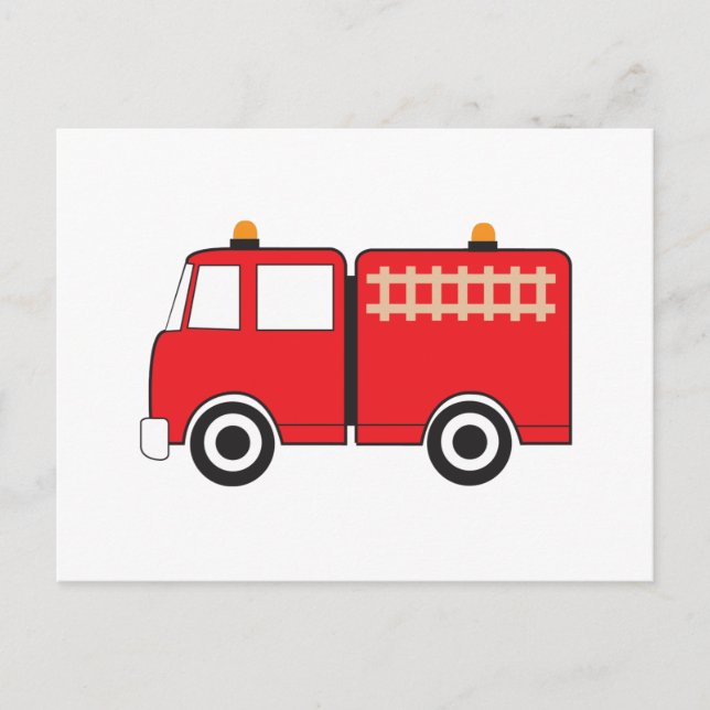 Red Fire Truck Postcard (Front)