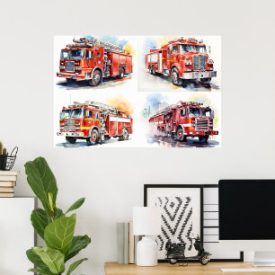 Red Fire Truck  Poster
