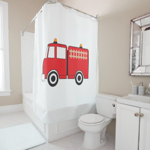 Red Fire Truck Shower Curtain