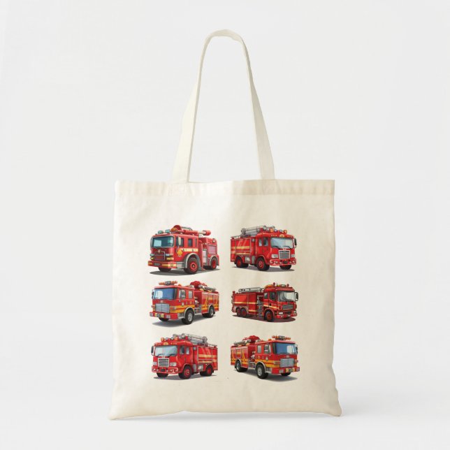Red Fire Truck Tote Bag (Front)