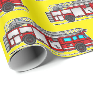 Red Fire Truck, Yellow Wrapping Paper