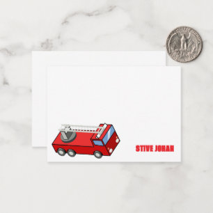 Red Firetruck Birthday Note Card
