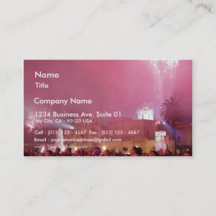 Red Fireworks In Balboa Park Business Card