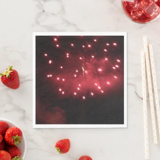 Red Fireworks Paper Napkins