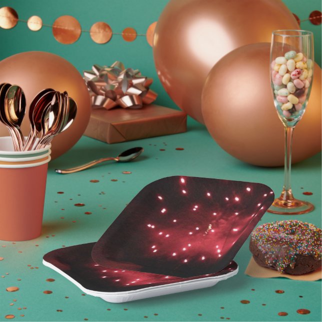 Red Fireworks Paper Plates (Multi)