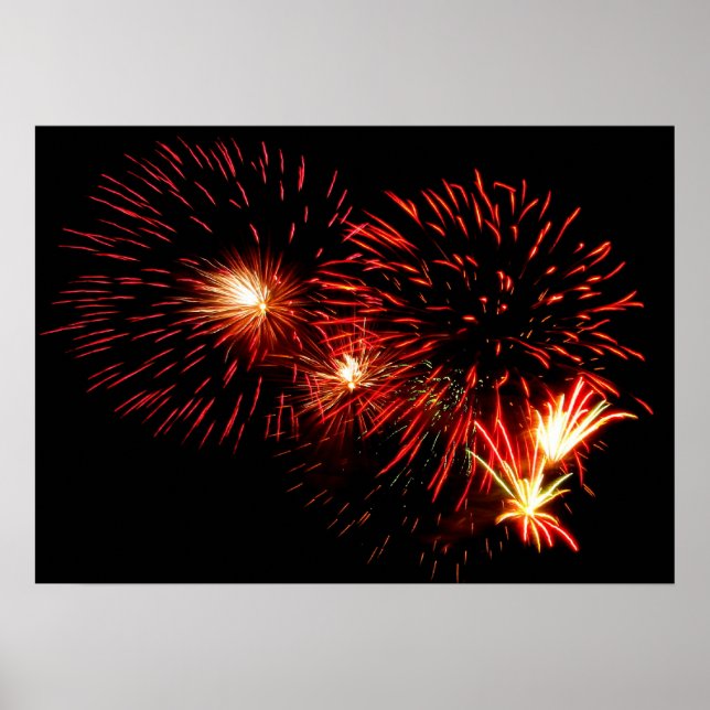Red Fireworks Poster (Front)