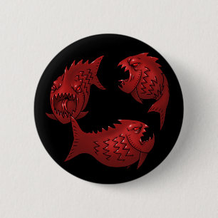 Red Fish 6 Cm Round Badge