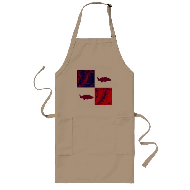 Red Fish! Long Apron (Front)