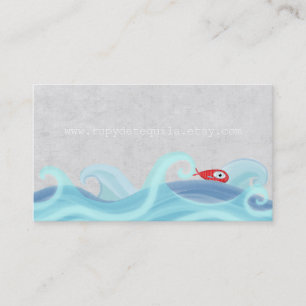Red Fish Surfing Waves Business Card