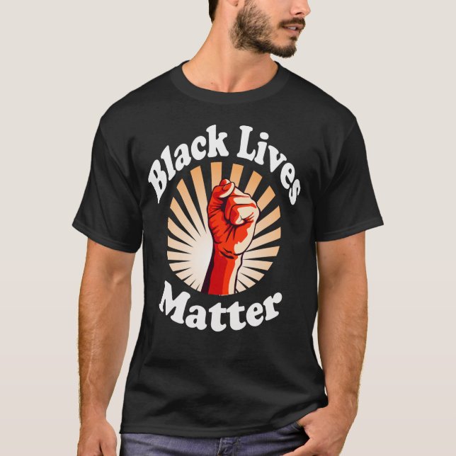 Red Fist Black Lives Matter BLM T-Shirt (Front)