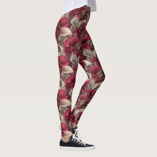 Red Fitness Fashion Calla lilies Themed Gifts For Leggings