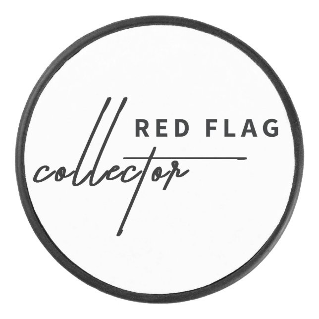 Red Flag – Game On, Warning Ahead Hockey Puck (Front)