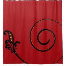 Red Flair Shower Curtain